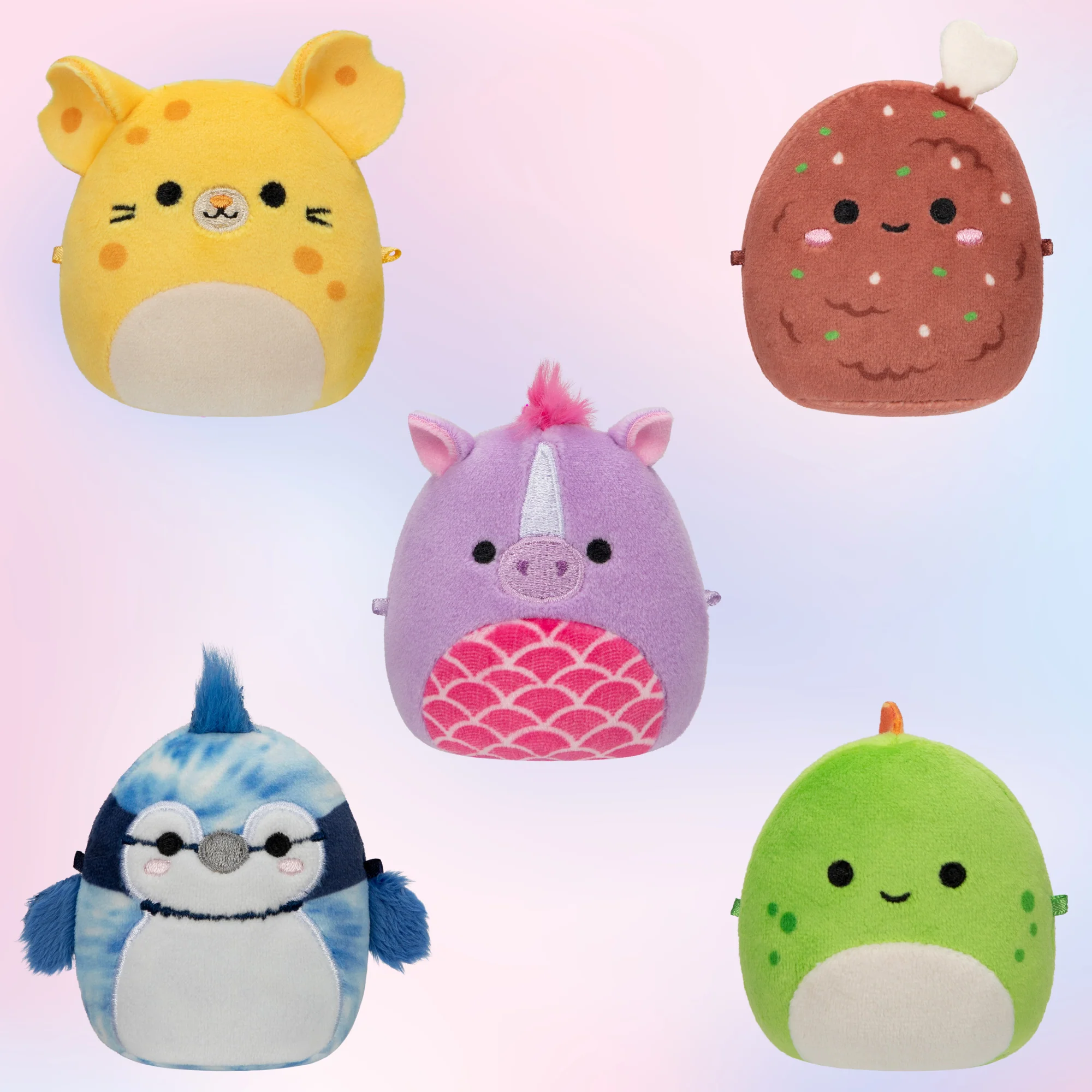 Micromallows 5-Pack - Seanster Stegosaurus, Quayn Hippocampus, Amelia Cheese Mouse, Missy Me Drumstick, Babs Blue Jay - Image 3