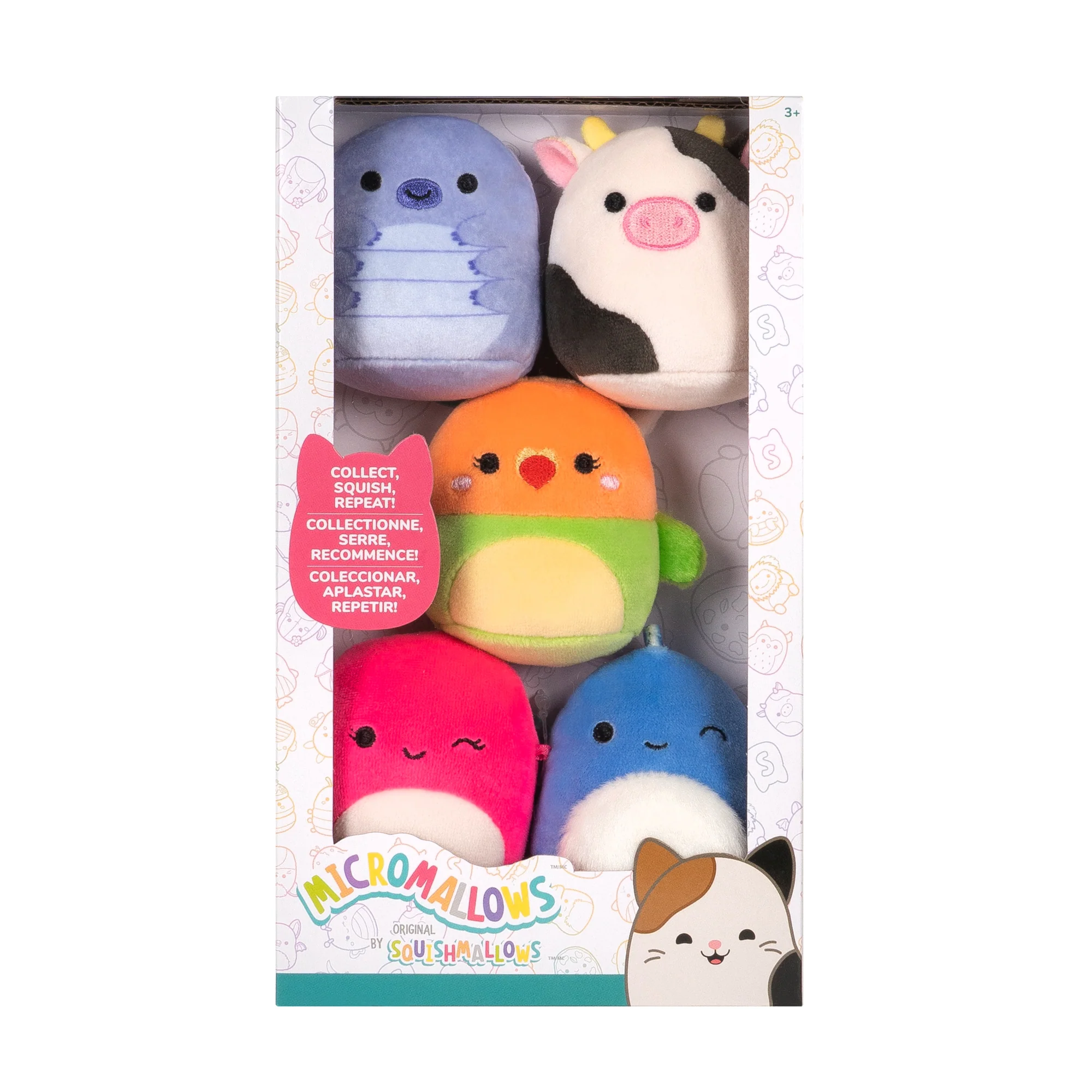 Micromallows 5-Pack - Tew Water Bear, Connor Cow, Plath Love Bird, Brody Dinosaur, Lasla Octopus - Image 2