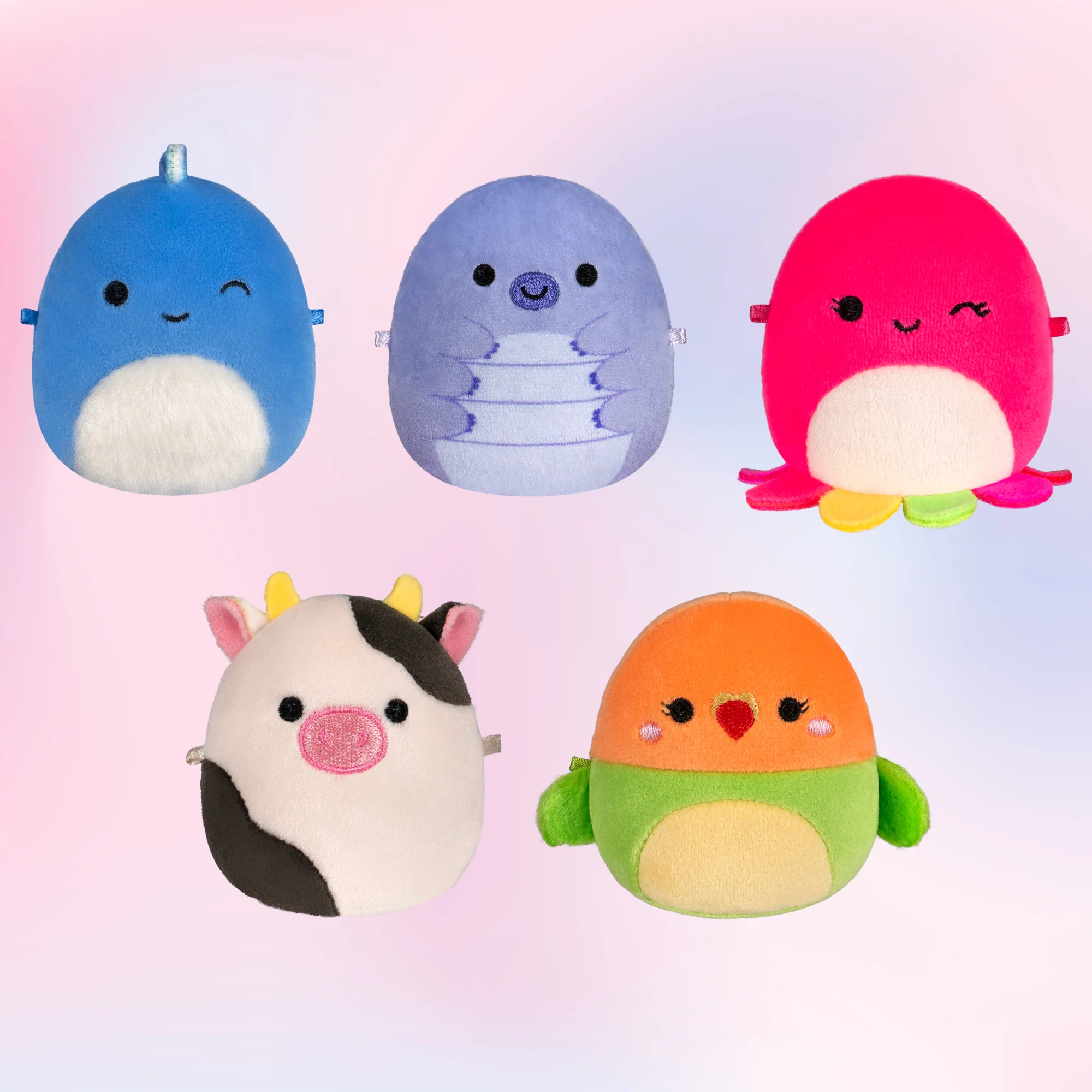 Micromallows 5-Pack - Tew Water Bear, Connor Cow, Plath Love Bird, Brody Dinosaur, Lasla Octopus - Image 3