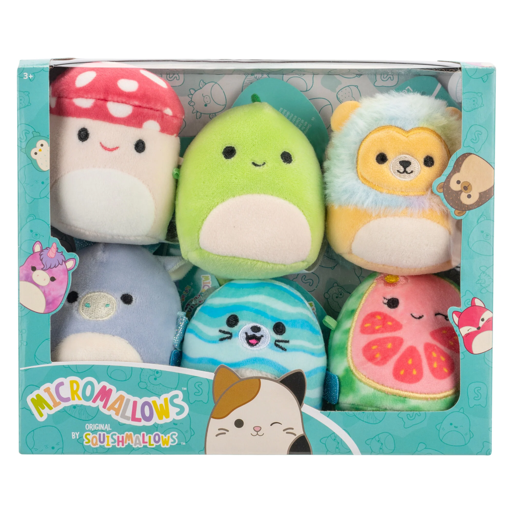 Micromallows 6-Pack – Danny Dinosaur, Dane Dragon, Malcolm Mushroom, Lena Guava Fruit, Leonard Lion, Noah Seal - Image 2
