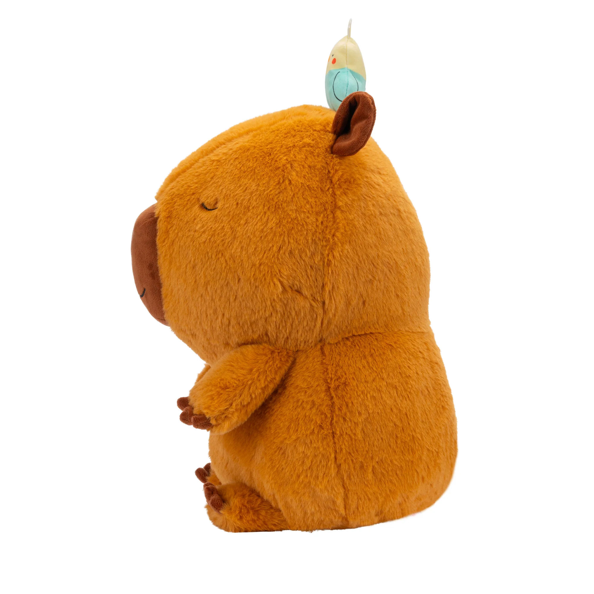 Russ 14-Inch Sleepy Capybara with Bird Plush - Image 4