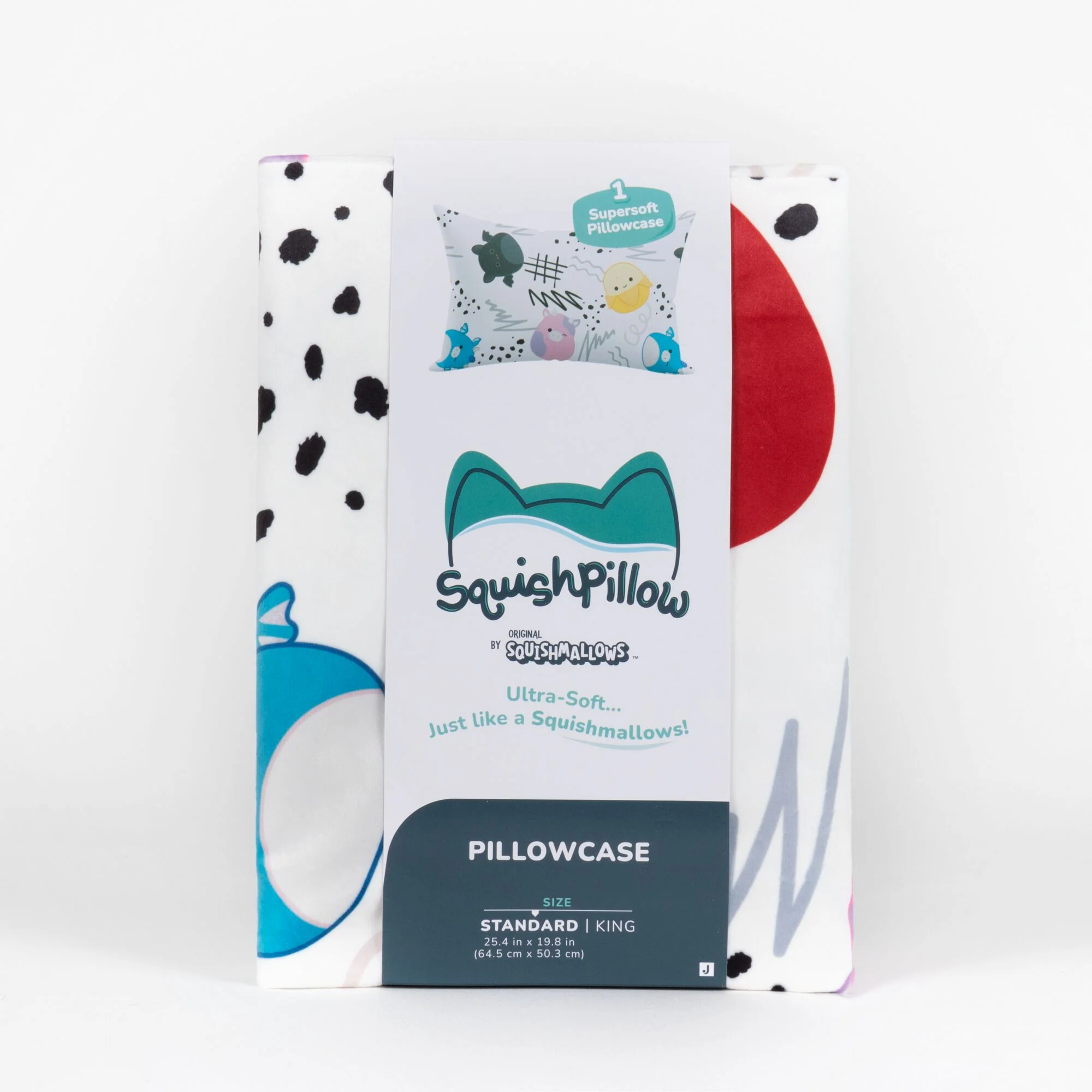 "Squish Vibes" White SquishPillow Pillowcase (Standard) - Image 2