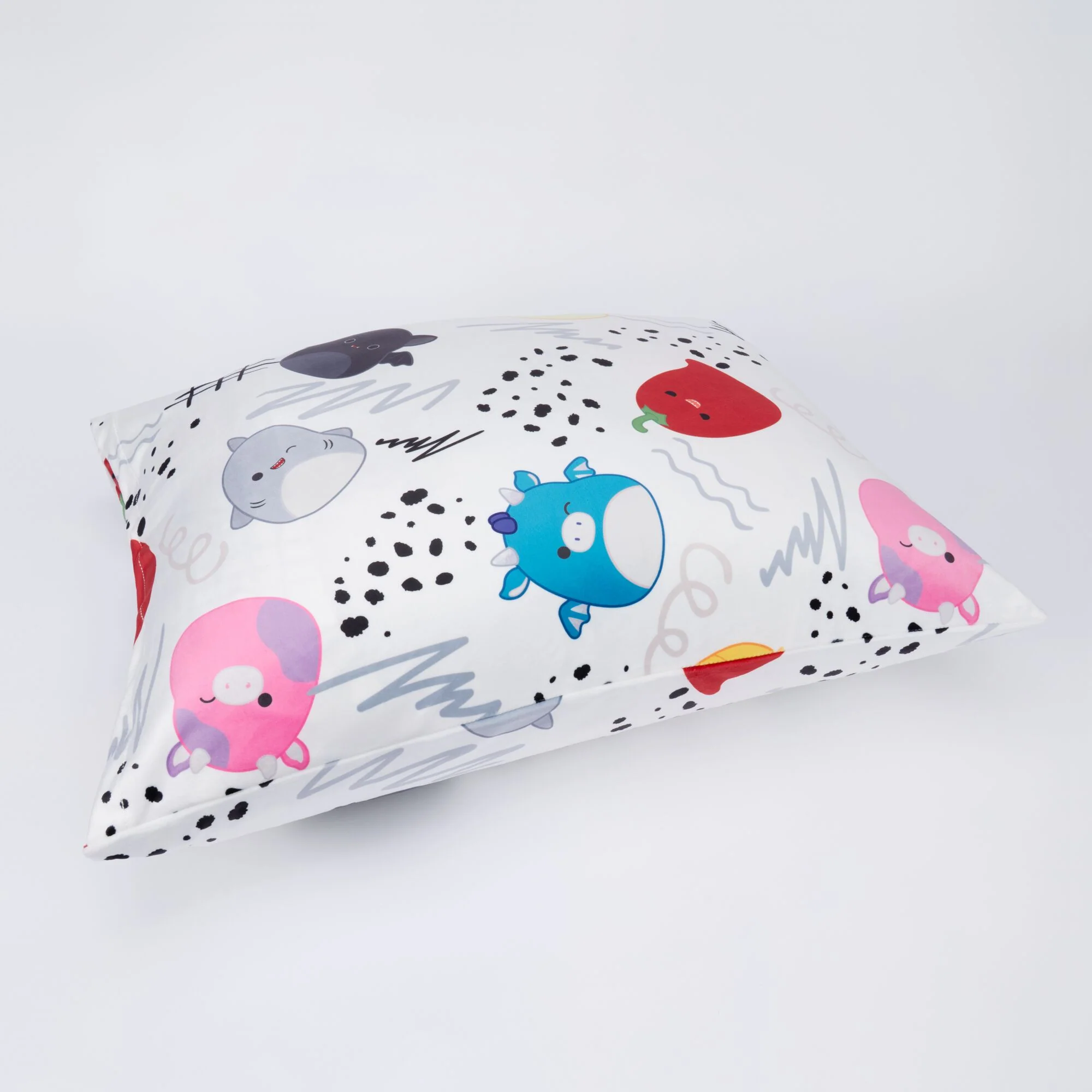 "Squish Vibes" White SquishPillow Pillowcase (Standard) - Image 4