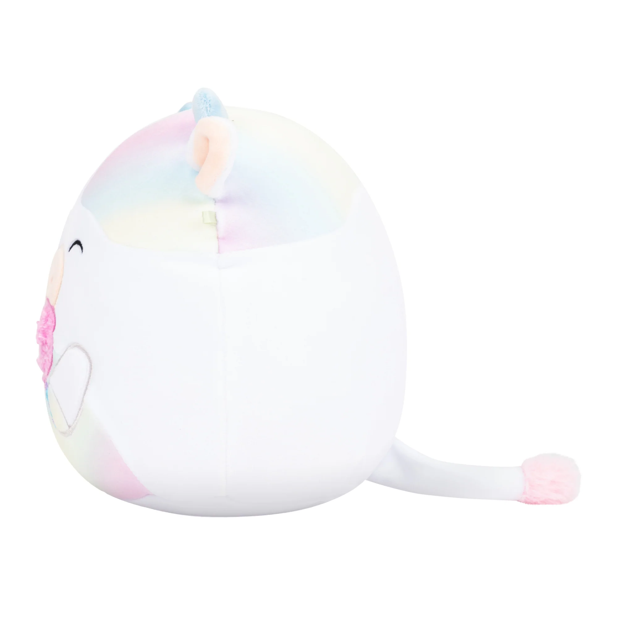 5-Inch Belozi the White And Rainbow Tie-Dye Cow Holding Cotton Candy - Image 3