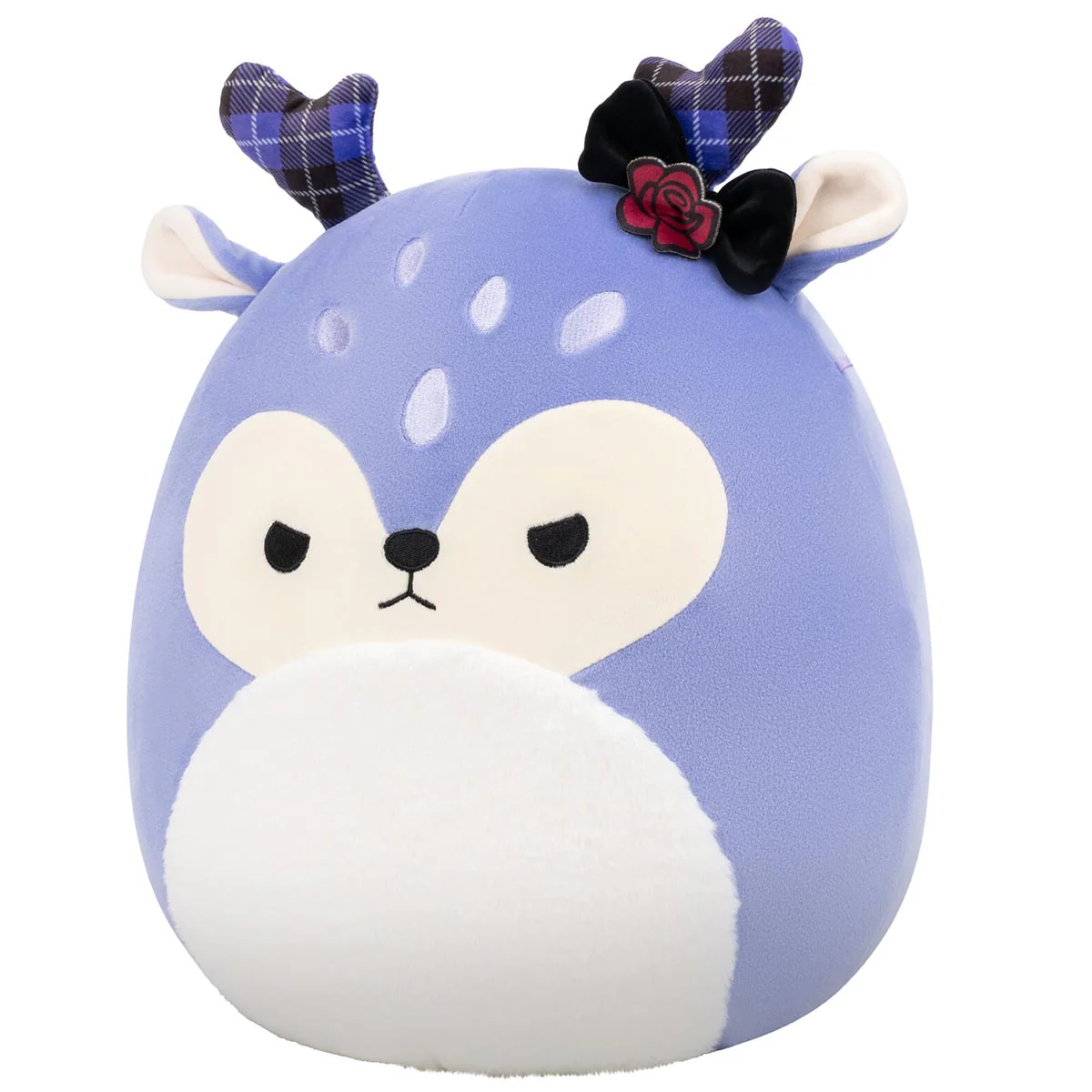 14-Inch Binoche the Purple Fawn with Plaid Antlers and Bow - Image 2