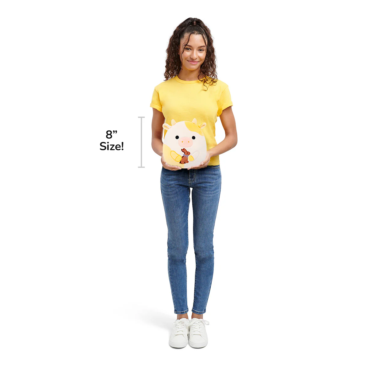 8-Inch Bodie the Yellow Spotted Cow Holding Chocolate Bunny - Image 7