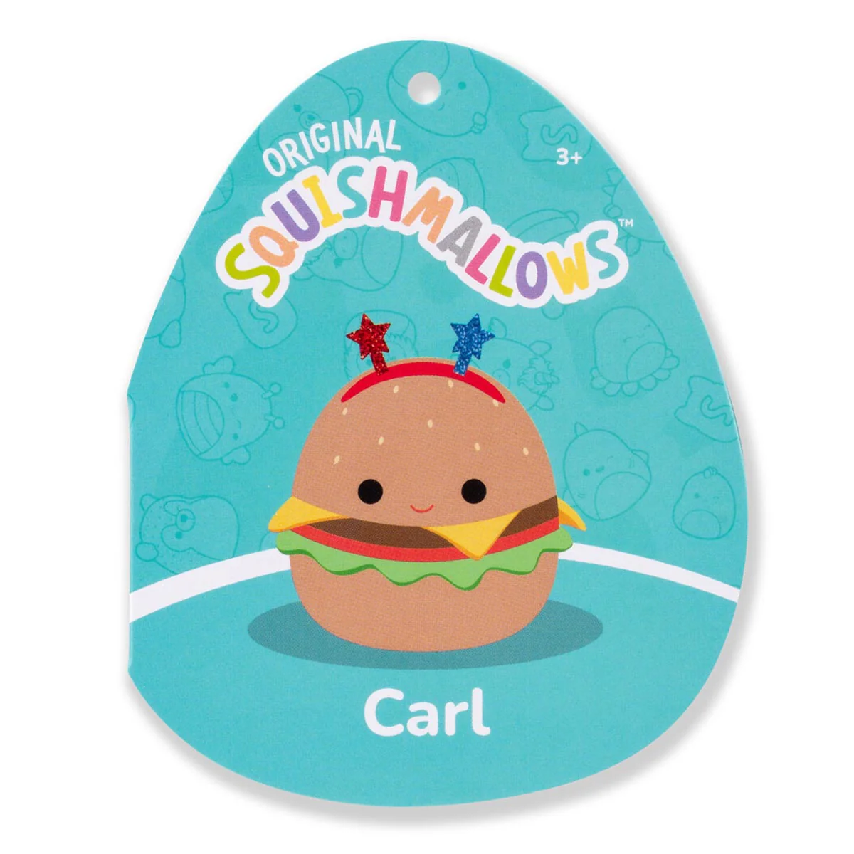 14-Inch Carl the Cheeseburger with Red and Blue Star Headband - Image 5