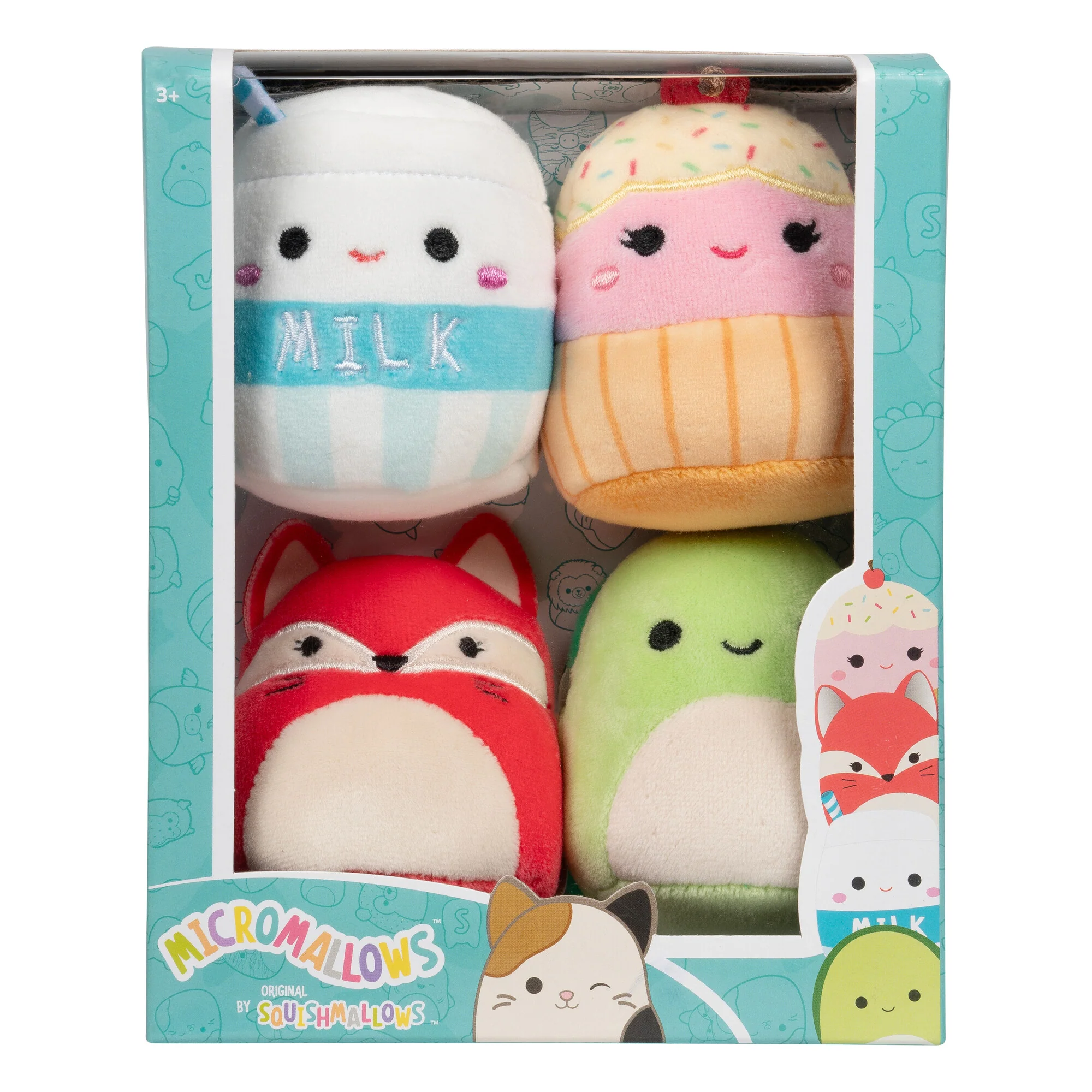 Micromallows 4-Pack - Fifi Fox, Henry Turtle, Melly Milk Carton, Clara Cupcake - Image 2
