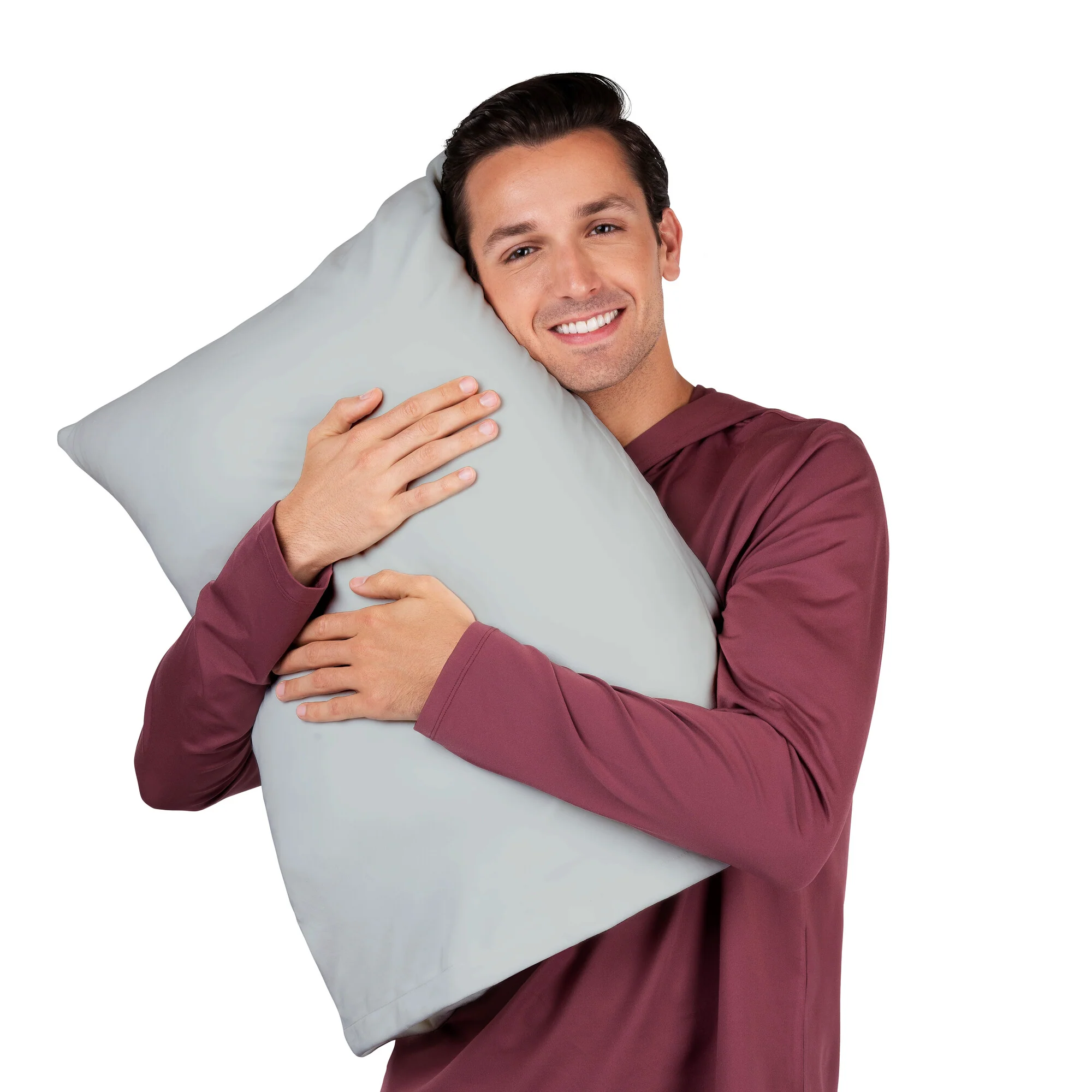 “Solid Slumber” Light Grey SquishPillow Pillowcase (Standard Size) - Image 2