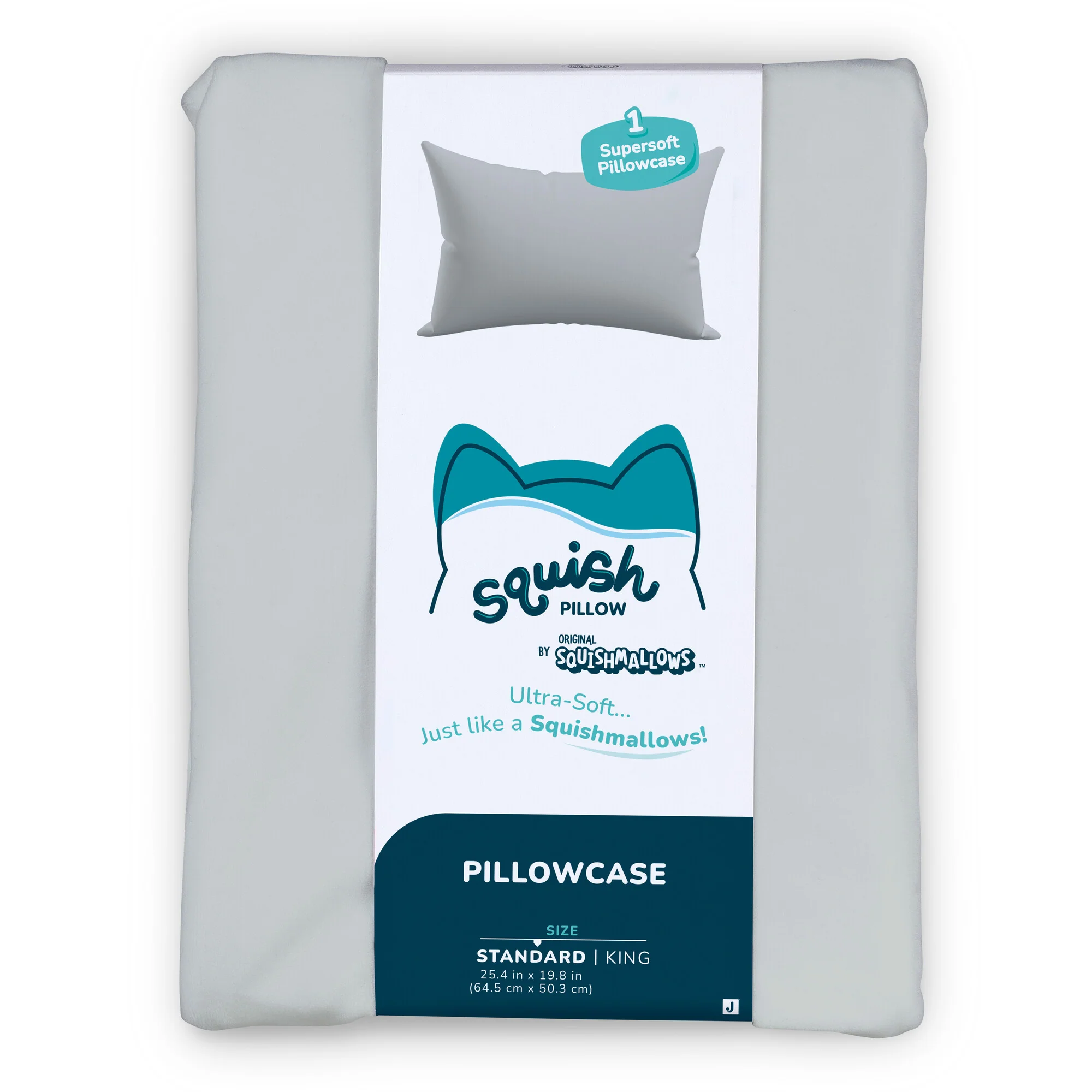 “Solid Slumber” Light Grey SquishPillow Pillowcase (Standard Size) - Image 3